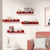 imageupsimples Acrylic Shelves for Wall Decor 15quot Display Shelf Perfume Organizer for Bathroom Bedroom Living Room Floating Bookshelves for Kids Pink 4 PackRed