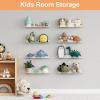 imageupsimples Acrylic Shelves for Wall Decor 15quot Display Shelf Perfume Organizer for Bathroom Bedroom Living Room Floating Bookshelves for Kids Pink 4 PackClear