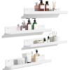 imageupsimples Acrylic Shelves for Wall Decor 15quot Display Shelf Perfume Organizer for Bathroom Bedroom Living Room Floating Bookshelves for Kids Pink 4 PackWhite