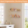 imageupsimples Acrylic Shelves for Wall Decor 15quot Display Shelf Perfume Organizer for Bathroom Bedroom Living Room Floating Bookshelves for Kids Pink 4 PackClear