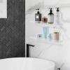 imageupsimples Acrylic Shelves for Wall Decor 15quot Display Shelf Perfume Organizer for Bathroom Bedroom Living Room Floating Bookshelves for Kids Pink 4 PackClear