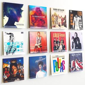 imageupsimples 4 Pack Vinyl Record Wall Mount Shelves 12quot Vinyl Holder for Album Record Storage ampamp Display Clear Acrylic Floating Shelves for Wall Decor Kids Bookshelf Magazine Rack Picture Ledge12