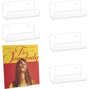 imageupsimples 4 Pack Vinyl Record Wall Mount Shelves 12quot Vinyl Holder for Album Record Storage ampamp Display Clear Acrylic Floating Shelves for Wall Decor Kids Bookshelf Magazine Rack Picture Ledge6