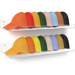 imageupsimples 6 Pack 6 x 4 Acrylic Small Shelves Floating Shelves for Wall Display Shelf Organizer for Plants Speaker Radio Toys Clear2