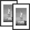 imageENJOYBASICS 11x14 Picture Frame Display Poster 8x10 with Mat or 11 x 14 Without Wall Gallery Photo Frames Grey 2 PackBlack