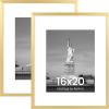 imageENJOYBASICS 11x14 Picture Frame Display Poster 8x10 with Mat or 11 x 14 Without Wall Gallery Photo Frames Grey 2 PackGold