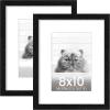 imageupsimples 11x14 Picture Frame Lightweight Thin Frame for Prints Display 8x10 with Mat or 11x14 Without Easy Wall Hanging Black 2 Pack2