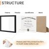 imageupsimples Certificate Frame with Clear Plexiglass 85 by 11 Picture Diploma Document Degree Frame for Wall and Tabletop Black 8 PackBlack