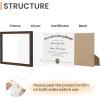 imageupsimples Certificate Frame with Clear Plexiglass 85 by 11 Picture Diploma Document Degree Frame for Wall and Tabletop Black 8 PackBrown