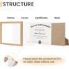 imageupsimples Certificate Frame with Clear Plexiglass 85 by 11 Picture Diploma Document Degree Frame for Wall and Tabletop Black 8 PackNatural