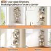 imageupsimples 4 Pack Acrylic Corner Floating Shelves 12 in Clear Hanging Shelves with Cable Management Design Wall Mounted Corner Storage Organizer for Bathroom Bedroom Living Room Kitchen12x167x2