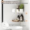 imageupsimples 4 Pack Acrylic Corner Floating Shelves 12 in Clear Hanging Shelves with Cable Management Design Wall Mounted Corner Storage Organizer for Bathroom Bedroom Living Room Kitchen12x167x2
