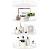 imageupsimples 4 Pack Acrylic Corner Floating Shelves 12 in Clear Hanging Shelves with Cable Management Design Wall Mounted Corner Storage Organizer for Bathroom Bedroom Living Room Kitchen10x138x2 in