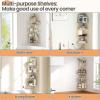 imageupsimples 4 Pack Acrylic Corner Floating Shelves 12 in Clear Hanging Shelves with Cable Management Design Wall Mounted Corner Storage Organizer for Bathroom Bedroom Living Room Kitchen10x138x2 in