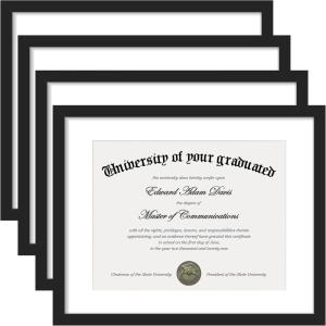 imageupsimples Diploma Frame with Clear Plexiglass 11x14 Picture Frame for Certificate Document Degree Black 1 Pack4