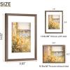 imageupsimples 12x16 Picture Frame Natural Solid Wood Picture Frames Display 85x11 with Mat or 12 x 16 Without Vertical ampamp Horizontal Wall Hanging 1 Pack BrownBrown