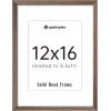 imageupsimples 12x16 Picture Frame Natural Solid Wood Picture Frames Display 85x11 with Mat or 12 x 16 Without Vertical ampamp Horizontal Wall Hanging 1 Pack BrownBrown