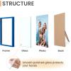 imageupsimples 5x7 Picture Frame Set of 3 Made of High Definition Glass for 5 x 7 Wall and Tabletop Display Thin Border Photo Frames for Home Decor PinkBlue