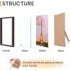 imageupsimples 5x7 Picture Frame Set of 3 Made of High Definition Glass for 5 x 7 Wall and Tabletop Display Thin Border Photo Frames for Home Decor PinkBrown