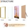 imageupsimples 5x7 Picture Frame Set of 3 Made of High Definition Glass for 5 x 7 Wall and Tabletop Display Thin Border Photo Frames for Home Decor PinkGold