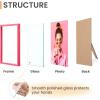 imageupsimples 5x7 Picture Frame Set of 3 Made of High Definition Glass for 5 x 7 Wall and Tabletop Display Thin Border Photo Frames for Home Decor PinkPink