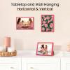 imageupsimples 5x7 Picture Frame Set of 3 Made of High Definition Glass for 5 x 7 Wall and Tabletop Display Thin Border Photo Frames for Home Decor PinkPink