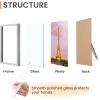 imageupsimples 5x7 Picture Frame Set of 3 Made of High Definition Glass for 5 x 7 Wall and Tabletop Display Thin Border Photo Frames for Home Decor PinkSilver
