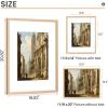 imageupsimples 16x20 Frames Set of 3 Natural Solid Wooden Picture Frames Display 11x14 with Mat or 16 x 20 Without for Vertical or Horizontal Wall Hanging16x20