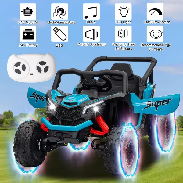 POSTACK 12 Volt Ride on Car with Remote Control Battery Powered Electric Vehicle for Boys Girls Off Road Ride on Toy for Kids to Drive Power 4 Wheels for Toddler with LED Lights Bluetooth PinkBlue