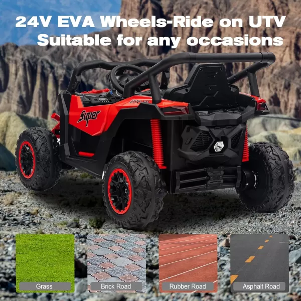 POSTACK 12 Volt Ride on Car with Remote Control Battery Powered Electric Vehicle for Boys Girls Off Road Ride on Toy for Kids to Drive Power 4 Wheels for Toddler with LED Lights Bluetooth PinkRed