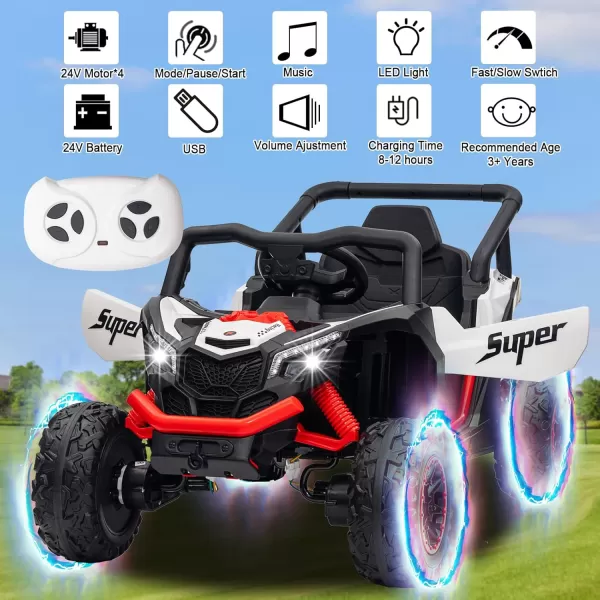 POSTACK 12 Volt Ride on Car with Remote Control Battery Powered Electric Vehicle for Boys Girls Off Road Ride on Toy for Kids to Drive Power 4 Wheels for Toddler with LED Lights Bluetooth PinkWhite