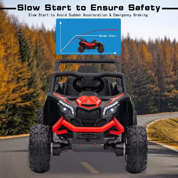 POSTACK 12 Volt Ride on Car with Remote Control Battery Powered Electric Vehicle for Boys Girls Off Road Ride on Toy for Kids to Drive Power 4 Wheels for Toddler with LED Lights Bluetooth PinkRed