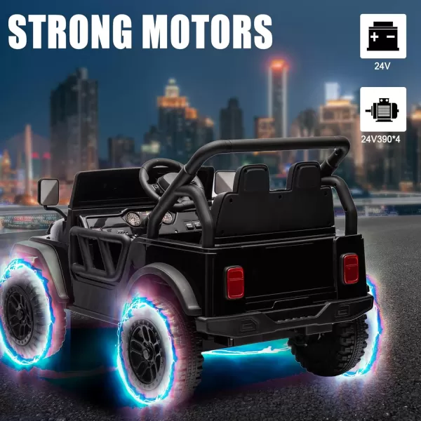 POSTACK 24 Volt Ride on Toys 4x4 Kids Ride on Car with Parental Remote Control Power 4 Wheels Electric Car for Kids to Drive 24V Kids UTV with Music Bluetooth for Boys Girls WhiteBlack