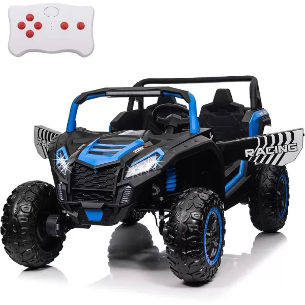 POSTACK 220lbs XXXL 24V Ride on Toy for Big Kids 2 Seater Battery Powered Electric Toy Car for Kids Ride On Car with Parent Remote Control 4WD Side by Side Ride on Power 4 Wheeler UTV Truck GreenBlue