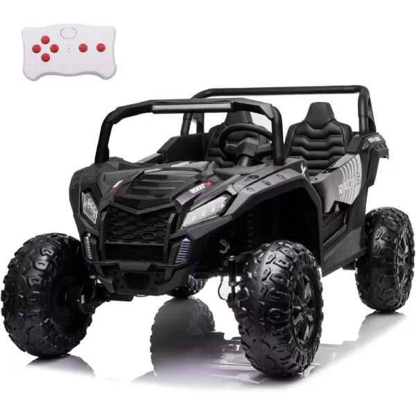 POSTACK 220lbs XXXL 24V Ride on Toy for Big Kids 2 Seater Battery Powered Electric Toy Car for Kids Ride On Car with Parent Remote Control 4WD Side by Side Ride on Power 4 Wheeler UTV Truck GreenBlack