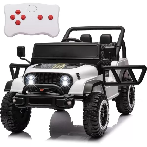 POSTACK 24 Volt Ride on Toys 4x4 Kids Ride on Car with Parental Remote Control Power 4 Wheels Electric Car for Kids to Drive 24V Kids UTV with Music Bluetooth for Boys Girls WhiteWhite