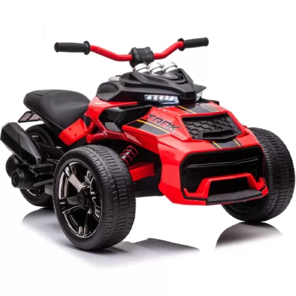 POSTACK 24V Kids ATV 3 Wheeler Kids Electric Ride on Motorcycle Rechargeable Battery Powered Kids Electric Vehicle with EVA Tire Ride on Toy for Kids Rose Pink24vred