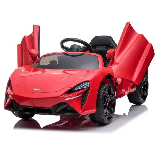 POSTACK 24V Kids Ride On Car Officially Licensed McLaren Electric Vehicle Sports Car with Parent Remote Control Battery Powered and 4 Wheels Children Toy Gifts for Girls and Boys Red