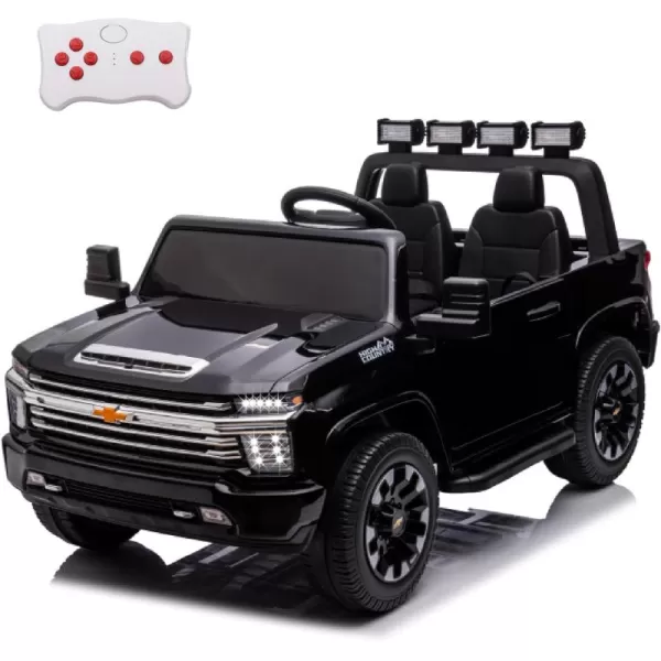 POSTACK 24V Ride On Toys 2 Seats Side by Side Kids Ride On Toy Car OffRoad Chevrolet Official License Kids UTV Kids Electric Truck with Remote Control Kids Ride On Truck Toy Gifts PinkBlack