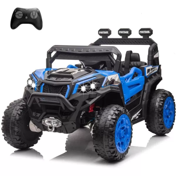 POSTACK 4X4 RideOn UTV Buggy 24V Ride On Toy Car w 24G Remote Control Electric Ride On OffRoad Truck Car with Spring Suspension for Kids Toddlers BlackBlue