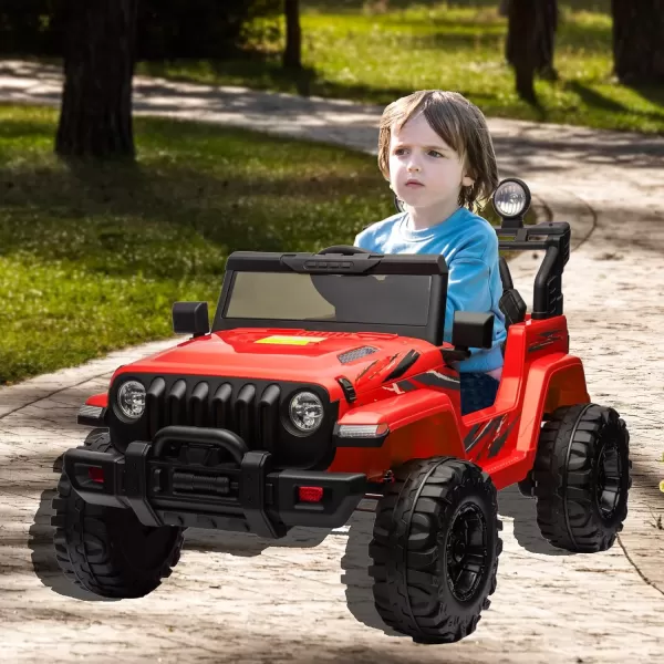 POSTACK 24V Kids Ride on Car with Remote Control Power 4 Wheels Electric Car for Kids Ride on Truck for Boys Girls Big Kids Ride on Toy Car to Drive with Music Bluetooth BlackRed