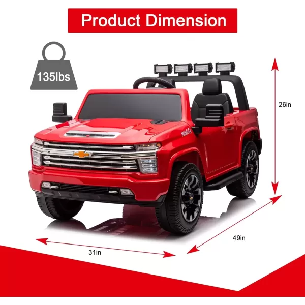 imagePOSTACK 24 Volt Ride on Toy with Parental Remote 4WD Battery Powered Electric Power 4 Wheels for Toddlers Kids Ride on UTV Truck Kids Cars to Drive with Bluetooth LED Lights PinkRed