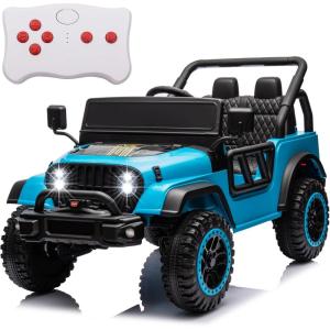 imagePOSTACK 12V Ride On Car with Remote Control 4WD Battery Powered 1 Seater Ride On UTV Toys for Big Kids Boys Girls Off Road Electric Vehicle to Drive wBluetooth LED Lights PinkBlue