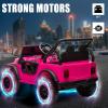 imagePOSTACK 24V Ride On Car with Remote Control 1 Seater 4WD Battery Powered Ride On UTV Toys for Toddlers Boys Girls Off Road Electric Vehicle to Drive wBluetooth LED Lights EVA Wheels Pink24v Pink