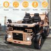 imagePOSTACK XL 24V Ride on Dump Truck Toy Ride on Construction Vehicles wElectric Dump Bed 4WD Kids Electric Car with Remote Control and Shovel 4x70W Powerful Motors YellowKhaki