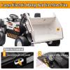 imagePOSTACK XL 24V Ride on Dump Truck Toy Ride on Construction Vehicles wElectric Dump Bed 4WD Kids Electric Car with Remote Control and Shovel 4x70W Powerful Motors YellowWhite