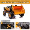 imagePOSTACK XL 24V Ride on Dump Truck Toy Ride on Construction Vehicles wElectric Dump Bed 4WD Kids Electric Car with Remote Control and Shovel 4x70W Powerful Motors YellowYellow