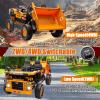 imagePOSTACK XL 24V Ride on Dump Truck Toy Ride on Construction Vehicles wElectric Dump Bed 4WD Kids Electric Car with Remote Control and Shovel 4x70W Powerful Motors YellowYellow
