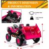 imagePOSTACK XL 24V Ride on Dump Truck Toy Ride on Construction Vehicles wElectric Dump Bed 4WD Kids Electric Car with Remote Control and Shovel 4x70W Powerful Motors YellowPink