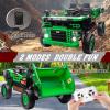 imagePOSTACK XL 24V Ride on Dump Truck Toy Ride on Construction Vehicles wElectric Dump Bed 4WD Kids Electric Car with Remote Control and Shovel 4x70W Powerful Motors YellowGreen